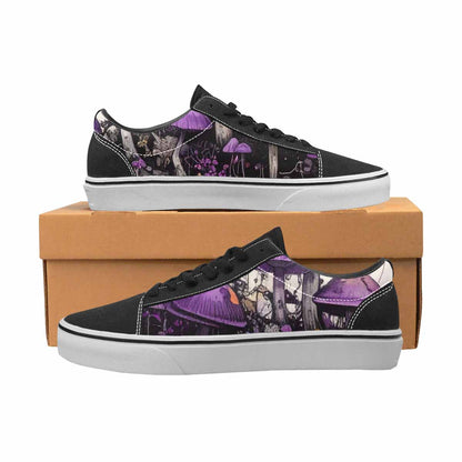 WOMEN'S Rainbow Drip Mushrooms Lace-Up Canvas Dark Academia Custom Sneakers