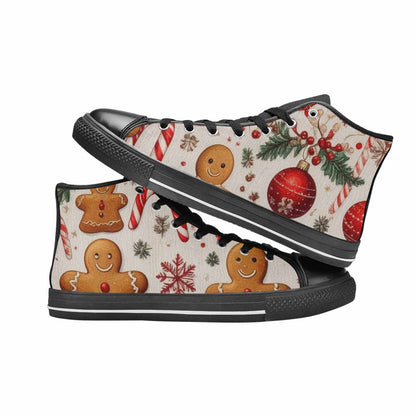 MEN'S Christmas Holly Snowflake High Top Canvas Neon Fantasy Shoes