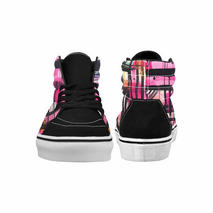 MEN'S Zebra Stripe Burst High Top Canvas Wallpaper Art Custom Sneakers