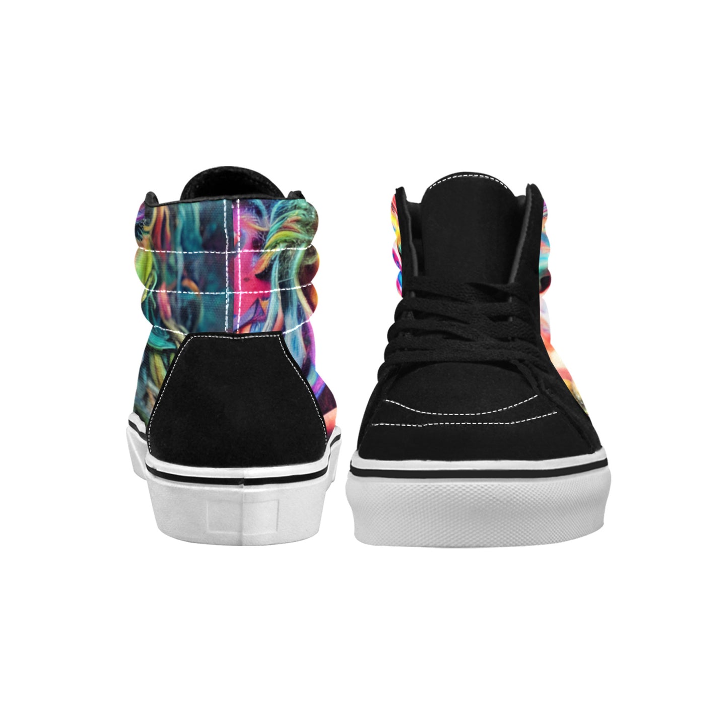 MEN'S Psychedelic Art Tie Dye High Top Skateboarding Vivid Custom Sneakers