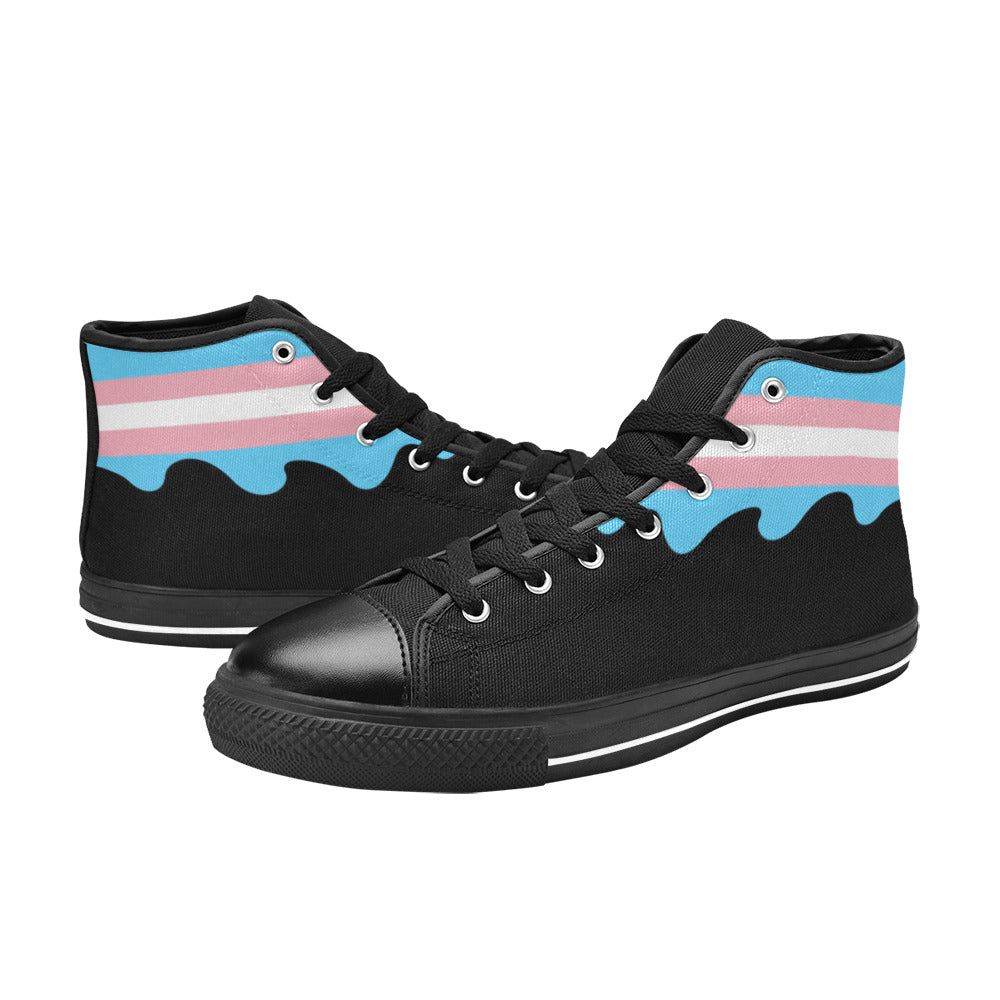 WOMEN'S Cc Pride Lgbt Transgender High Top Canvas Surreal Custom Sneakers