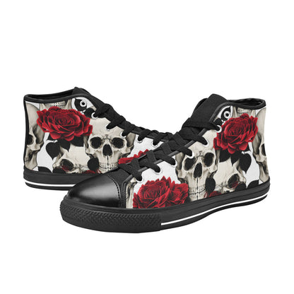 MEN'S Skulls Roses Deluxe 6 High Top Canvas Neon Fantasy Sneakers
