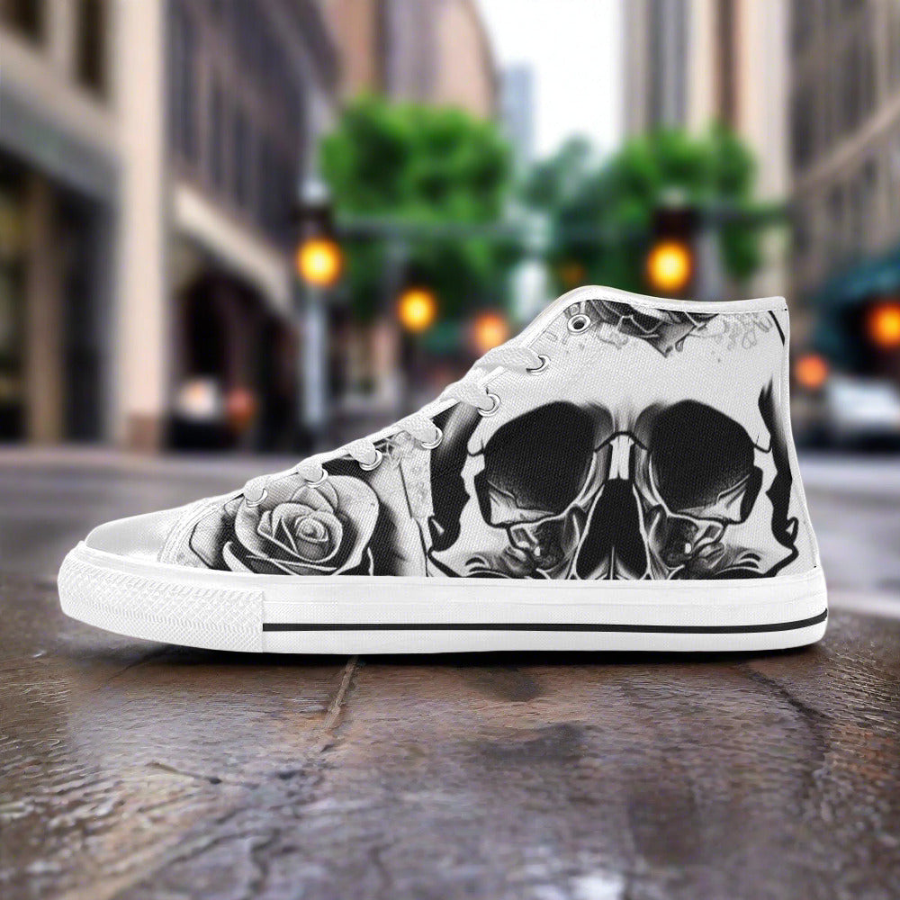 Wolf Crimson Black Custom Bold Art - Freaky Shoes