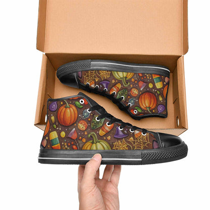 MEN'S Halloween High Top Canvas Vibrant Chaos Custom Sneakers
