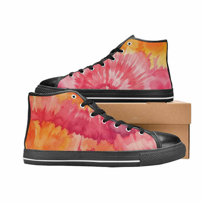 WOMEN'S Tie Dye - High Top Canvas Neon Fantasy Custom Sneakers