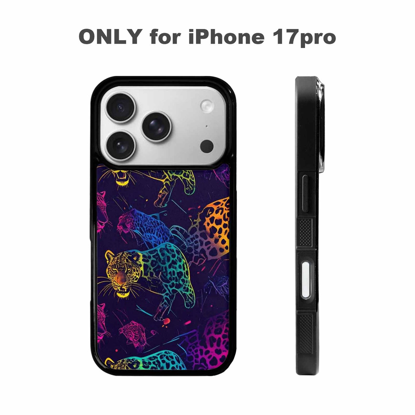 iPhone 17 Pro Case — Leopard Print Neon Seamless Pattern Animal, Custom Art Phone Cover