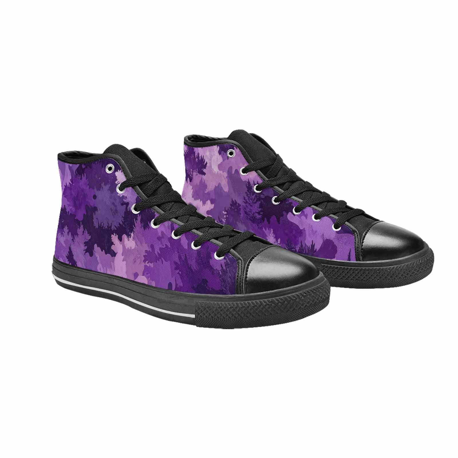 WOMEN'S Military Camouflage Blotch High Top Canvas Neon Fantasy Custom Shoes