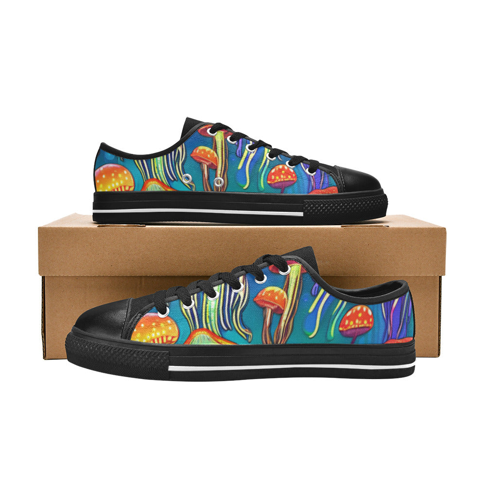 WOMEN'S Jellyfish Vibrant Mushroom Art Canvas Dreamcore Shoes