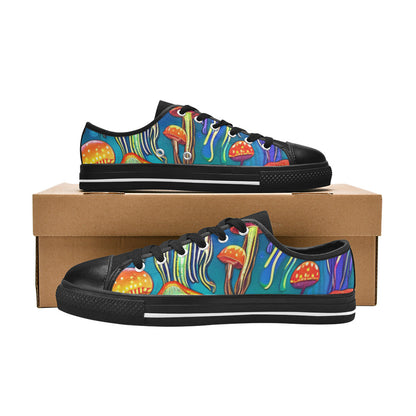 WOMEN'S Jellyfish Vibrant Mushroom Art Canvas Dreamcore Shoes
