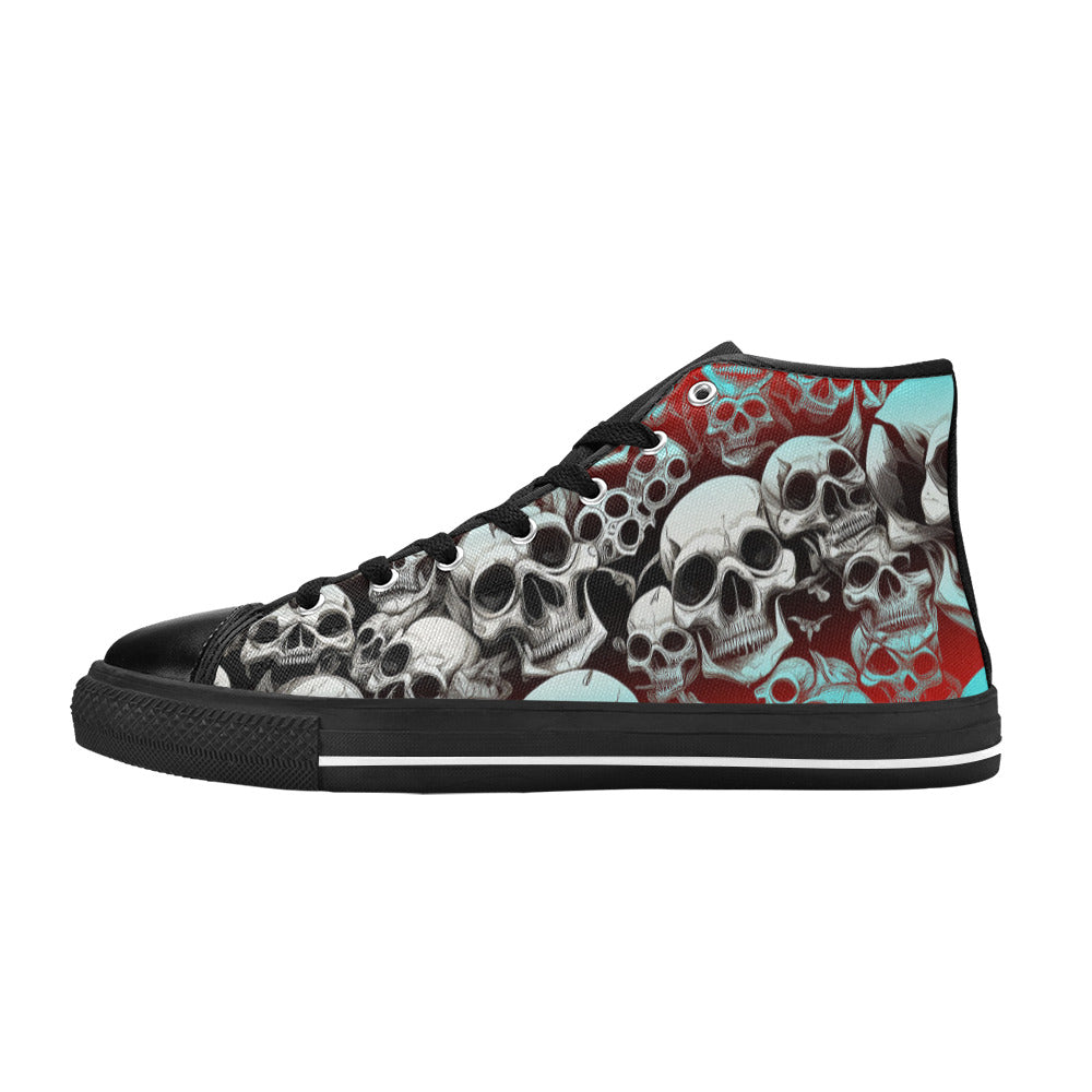 MEN'S Skulls Mania Colors Men’S High Top Canvas Surreal Custom Shoes