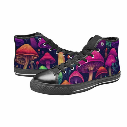 WOMEN'S Psychedelic Mushroom High Top Canvas Dreamcore Custom Shoes