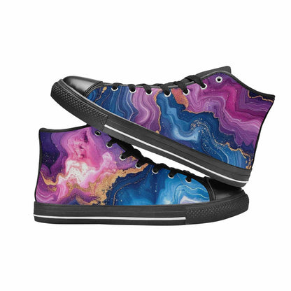 WOMEN'S Marble Galaxy High Top Canvas Aesthetic Custom Sneakers