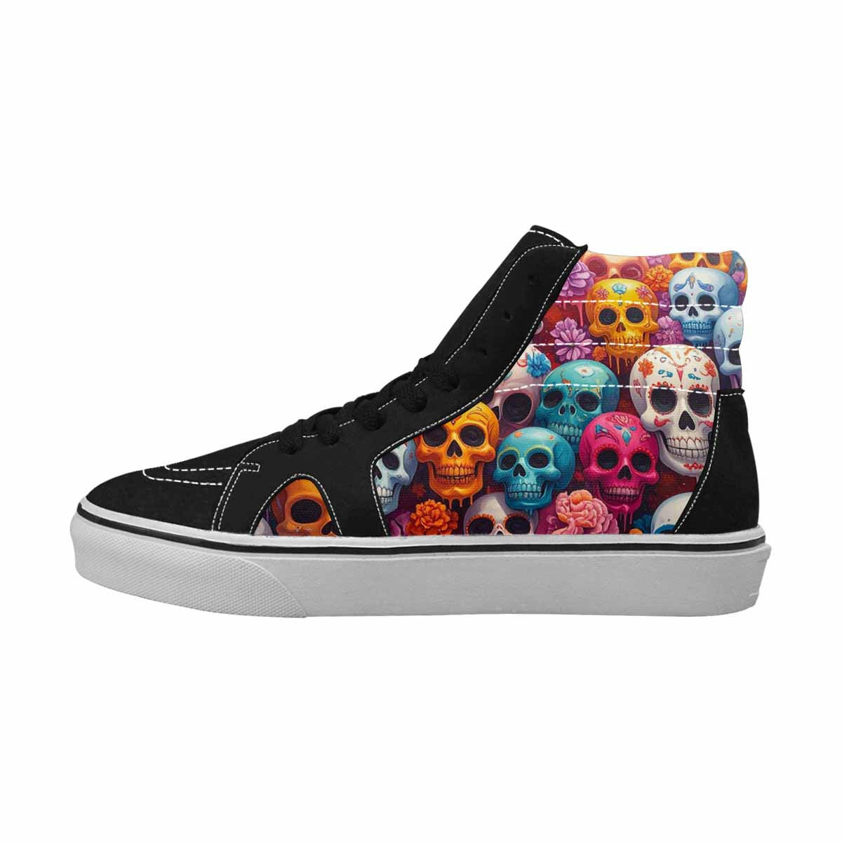 MEN'S Sugar Skulls Melting Sugar High Top Canvas Surreal Custom Shoes