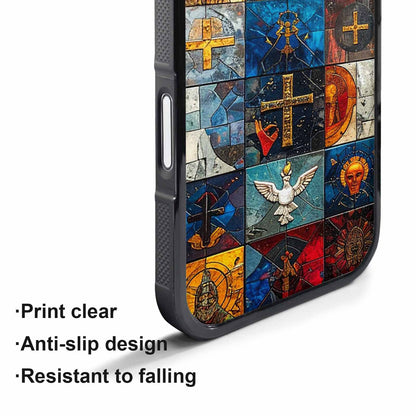 iPhone 17 Air Case — Jesus Face Small Cross And Original, Custom Printed Phone Case