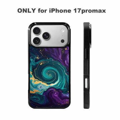 iPhone 17 Pro Max Case — Marbled Swirl Texture Blended Galaxy Space, Customized Protective Case