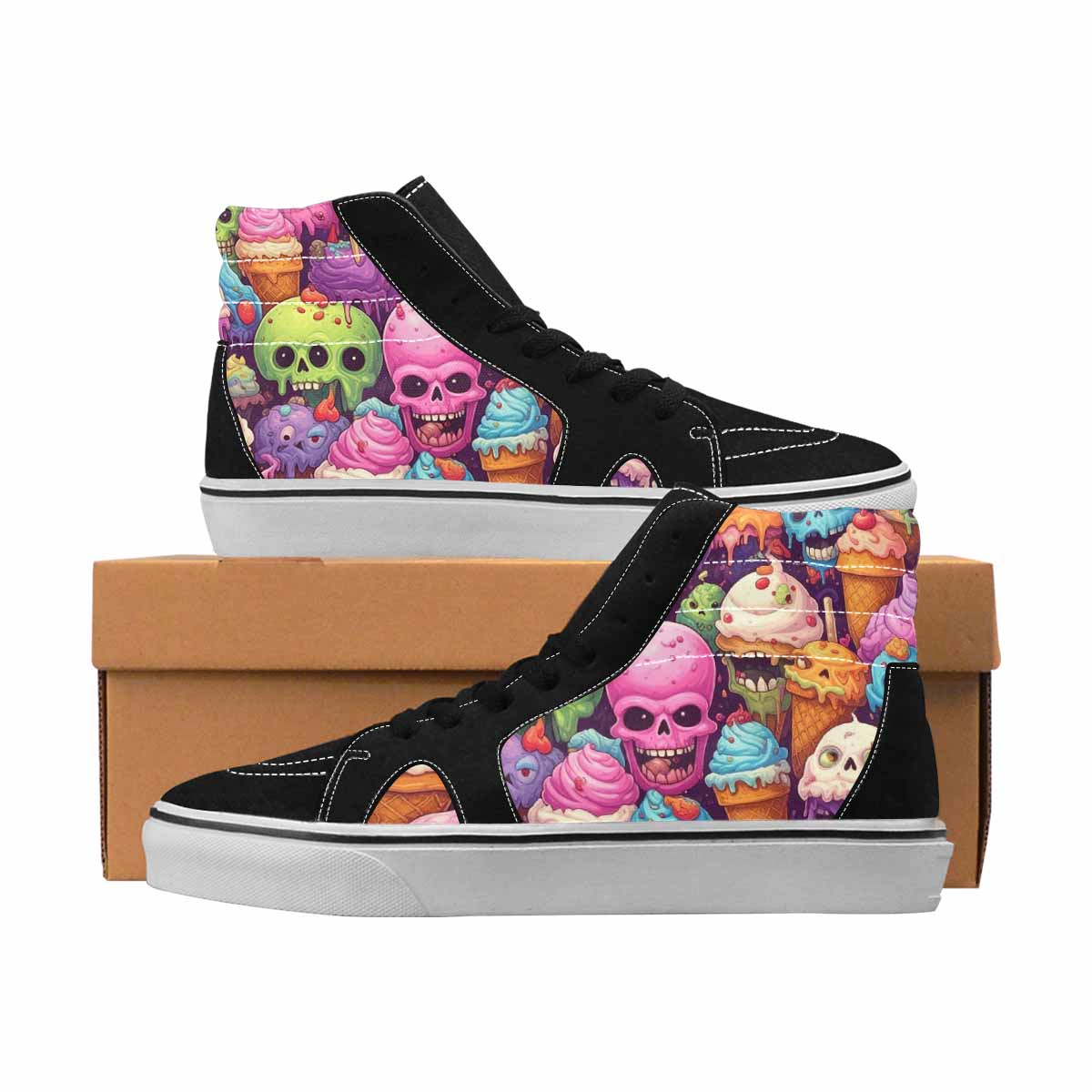 MEN'S Skulls High Top Canvas Boutique Aesthetic Original Art Sneakers