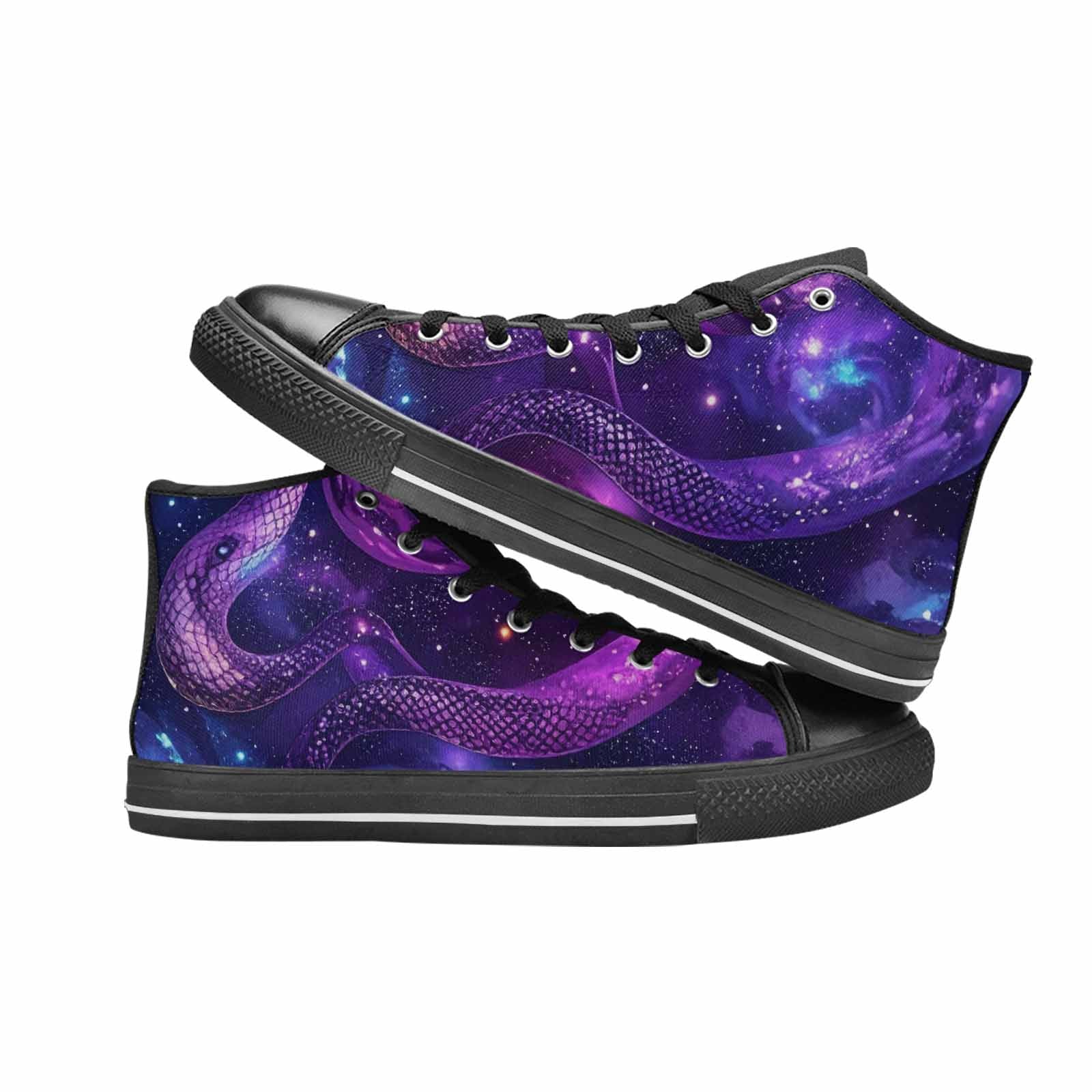 MEN'S Galaxy Snake Print High Top Canvas Grunge Shoes