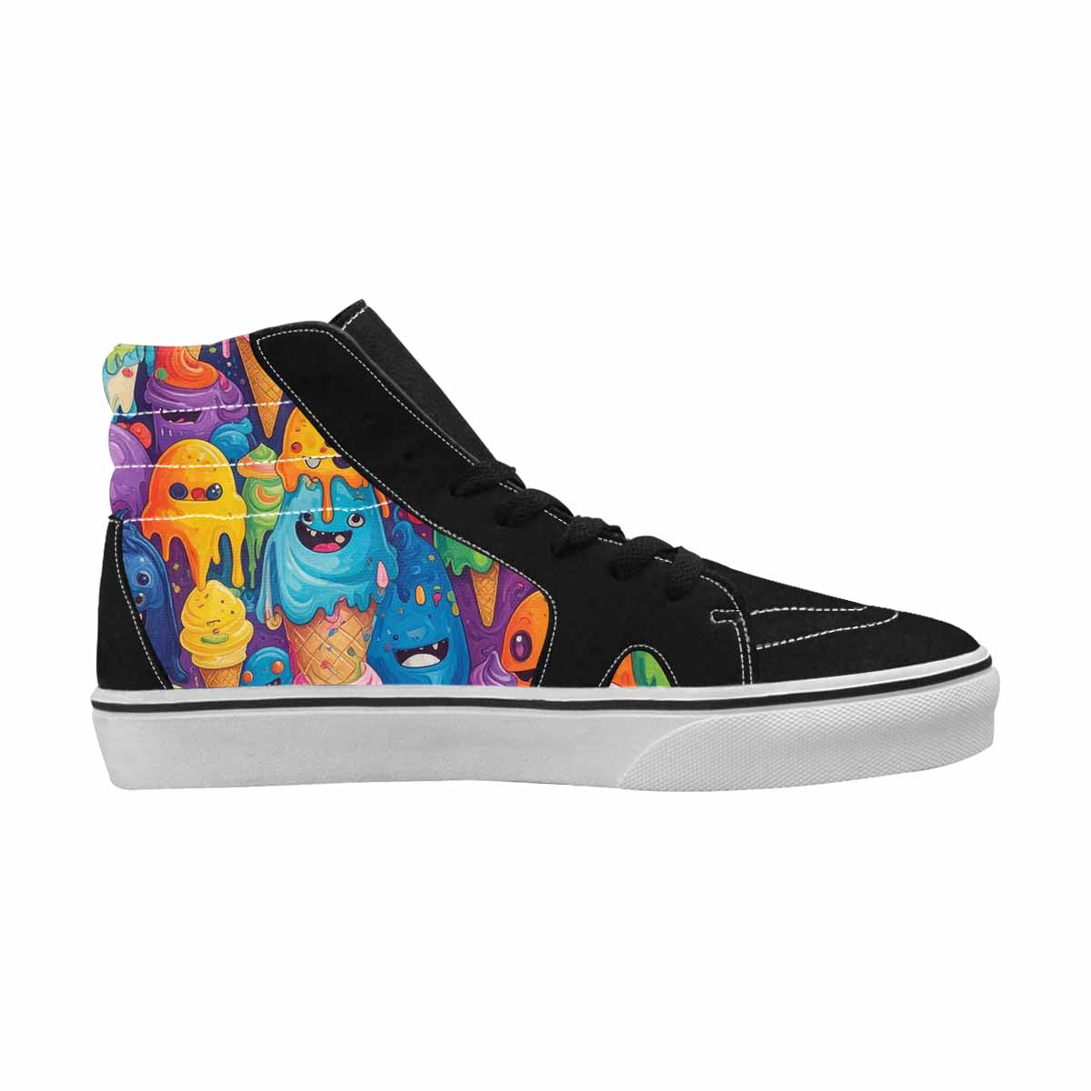 MEN'S Melting Ice Cream Monster High Top Canvas Grunge Shoes