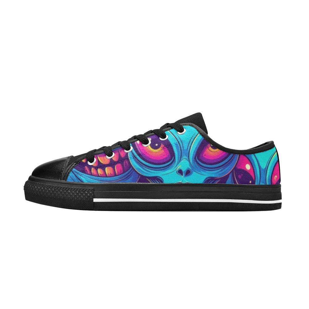 MEN'S Alien UFO Cartoon Canvas Surreal Custom Sneakers