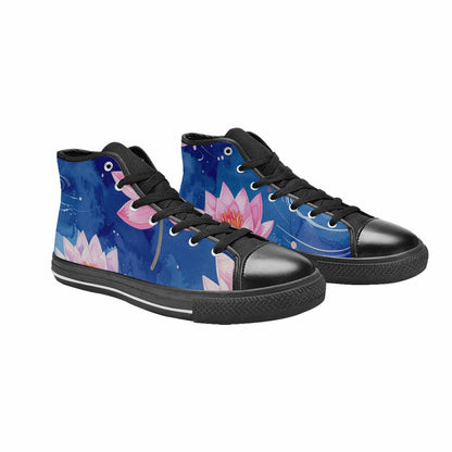 WOMEN'S Water Lilies Impressionist High Top Canvas Vivid Custom Sneakers