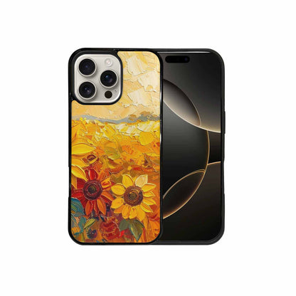 iPhone 16 Pro Max Case — Impressionist Sunflower Brushstroke Pattern Hundreds Of, Custom Designed Case Cover