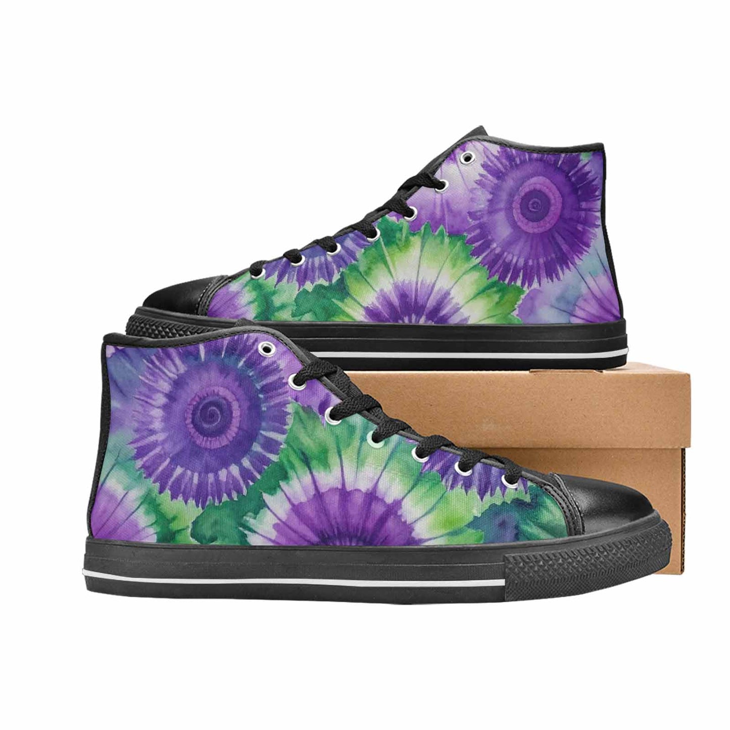 MEN'S Tie Dye - High Top Canvas Neon Fantasy Sneakers