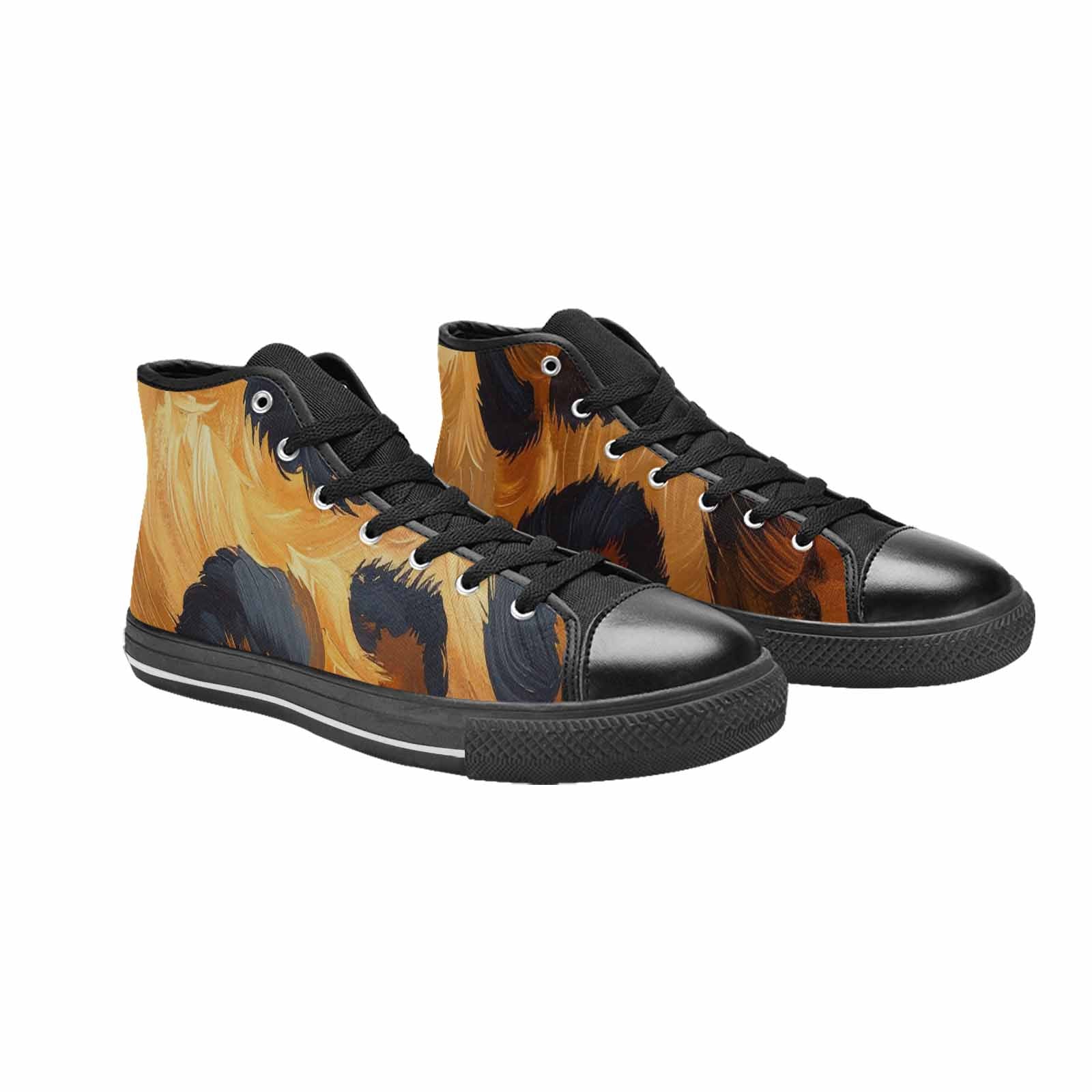 WOMEN'S Leopard Soft Airbrush Gradient High Top Canvas Dark Academia Sneakers