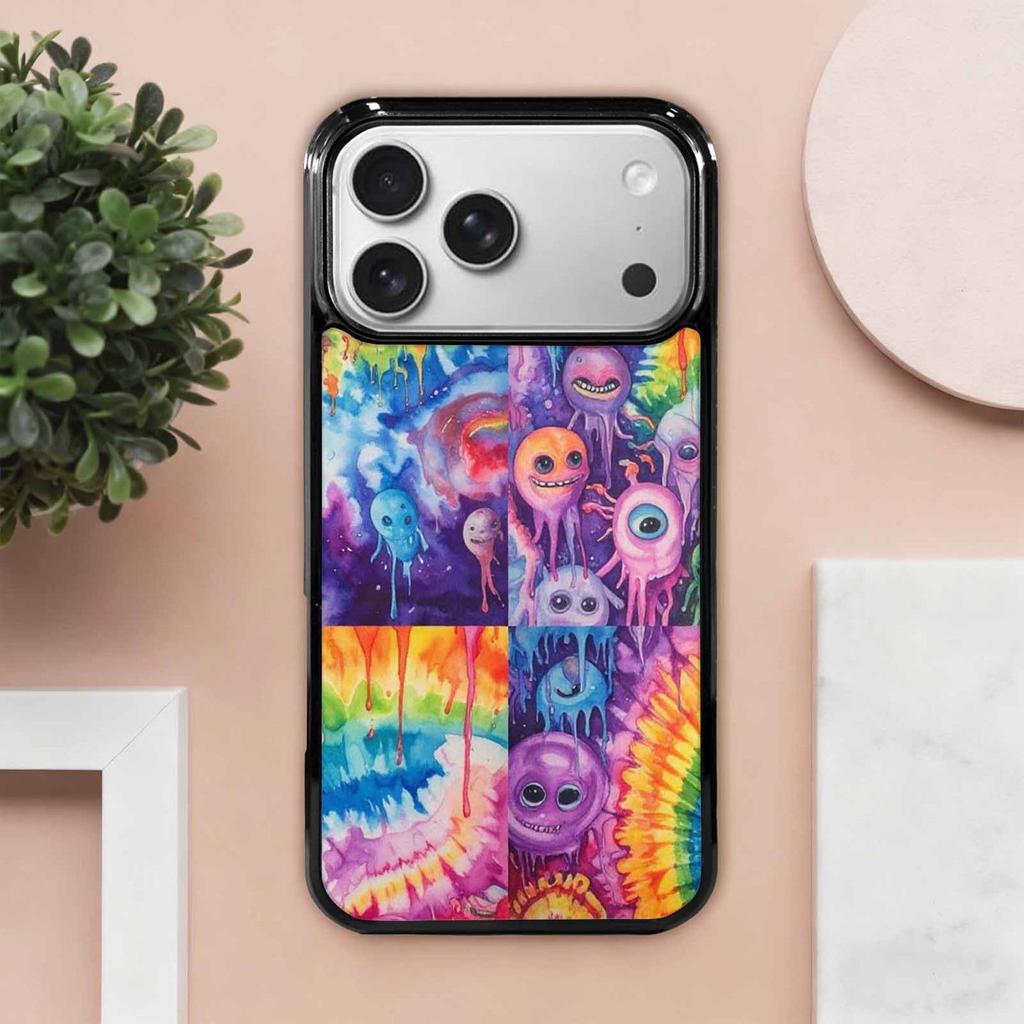 iPhone 17 Pro Max Case — Aliens Tie Dyemelting Aliens Tie Dye, Custom Printed Phone Case