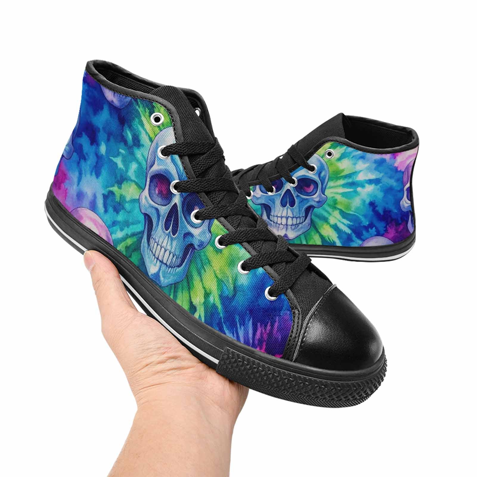 MEN'S Tie Dye Skulls Print High Top Canvas Dreamcore Shoes