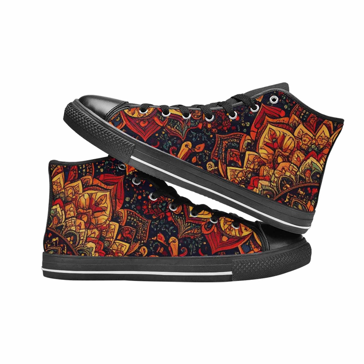MEN'S Mandala Lions High Top Canvas Surreal Custom Shoes