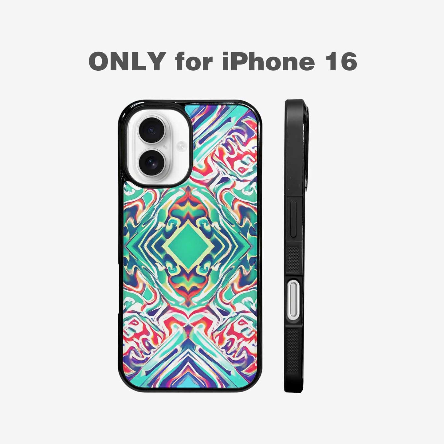 iPhone 16 Case — Holographic Tribal Blaze, Custom Designed Case Cover