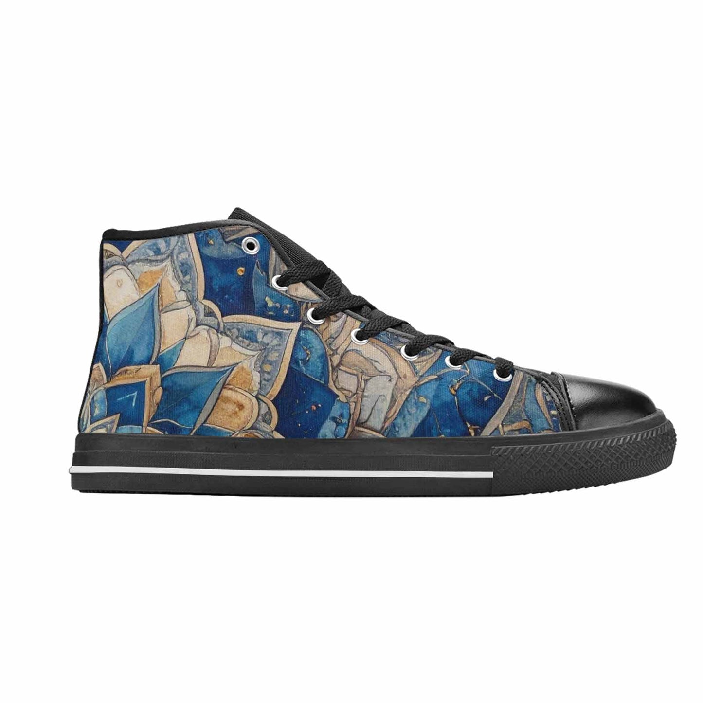 WOMEN'S Mandala High Top Canvas Vibrant Chaos Sneakers