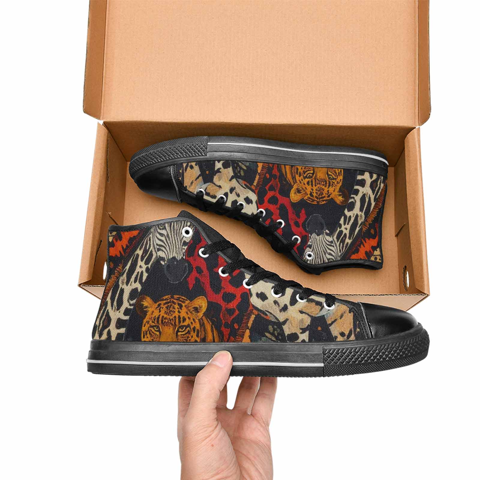 WOMEN'S Animal Print High Top Canvas Surreal Shoes