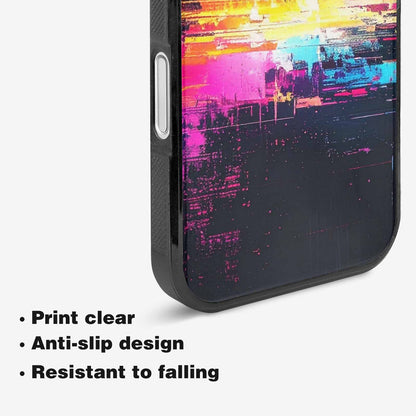 iPhone 16 Case — Glitch Dark Art Seamless Pattern Vibrant, Custom Designed Case Cover