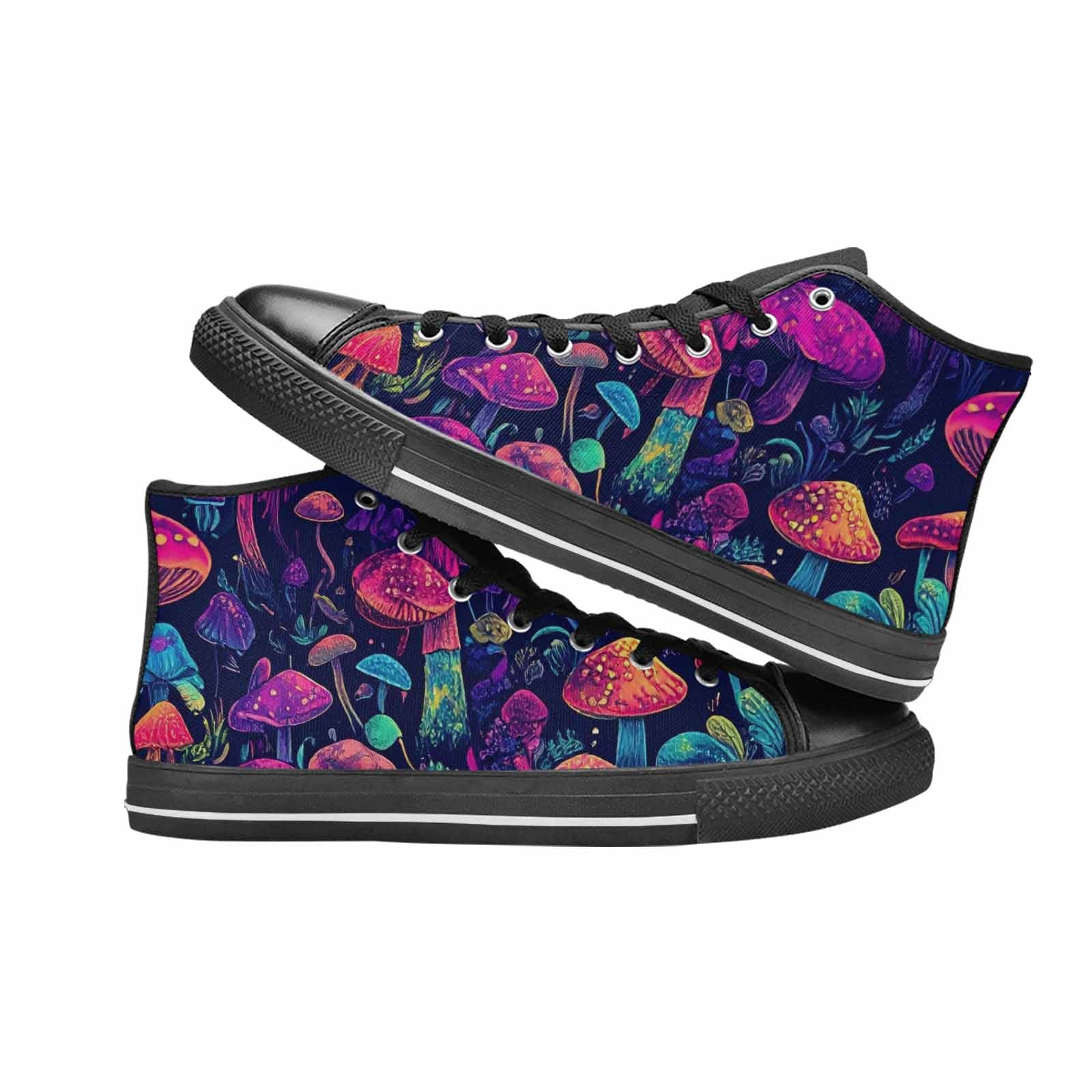 WOMEN'S Psychedelic Mushroom High Top Canvas Y2K Custom Shoes