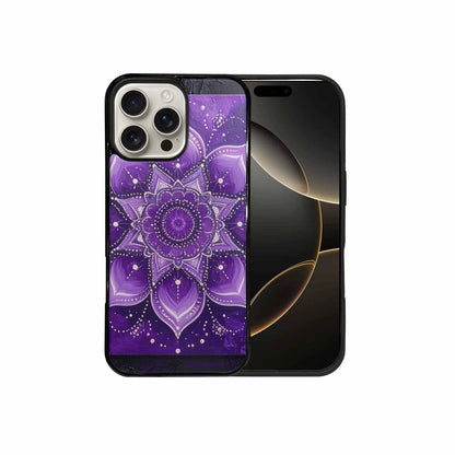 iPhone 16 Pro Max Case — Purple Mandala Bohemian Print Edge To, Custom Art Phone Cover