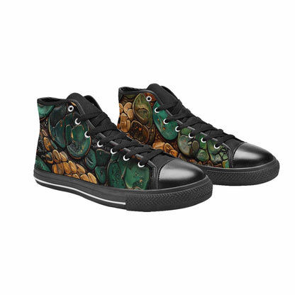 MEN'S Snake Skin Reptile High Top Canvas Cottagecore Shoes