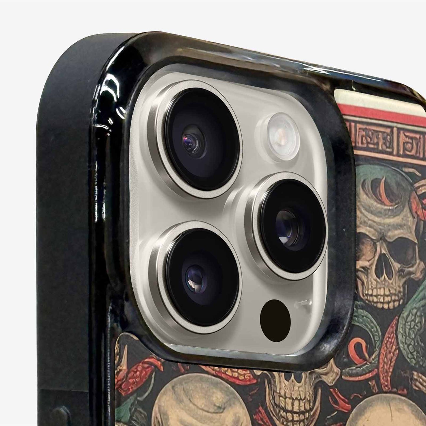 iPhone 16 Pro Case — Traditional Tattoo Style Skulls Entwined With, Personalized Phone Case