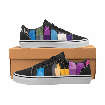 WOMEN'S Asexual Flag Color Canvas Lace-Up Grunge Shoes
