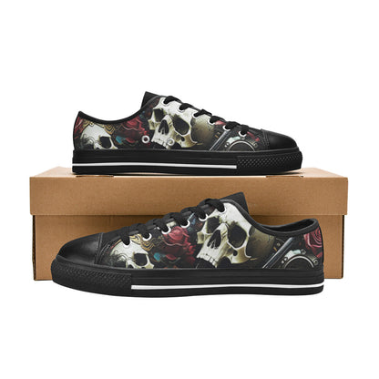 WOMEN'S Rose Skulls Dark 4 Canvas Aesthetic Custom Sneakers