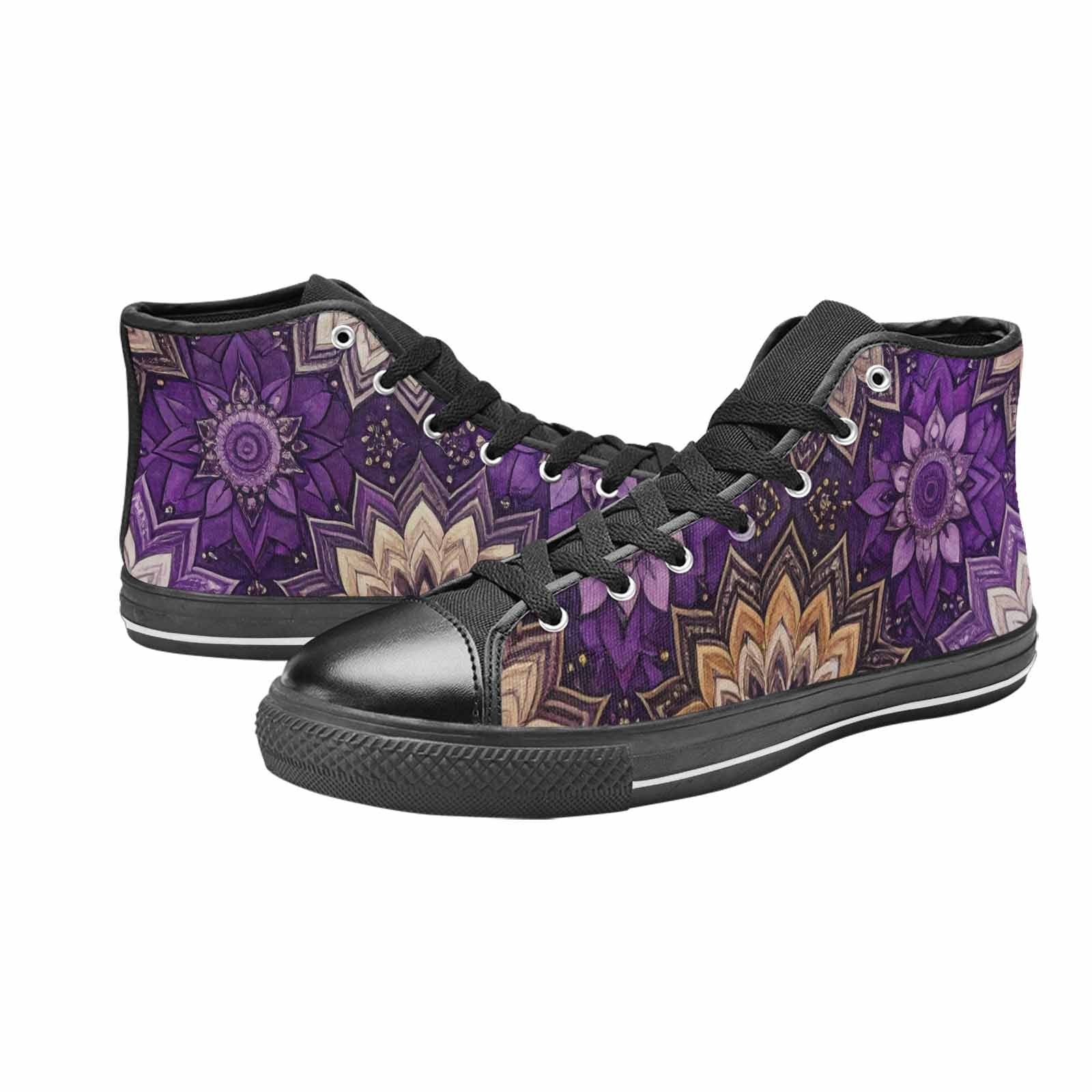 WOMEN'S Mandala High Top Canvas Wallpaper Art Custom Sneakers