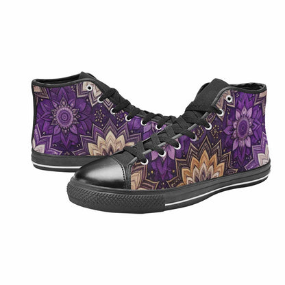 WOMEN'S Mandala High Top Canvas Wallpaper Art Custom Sneakers