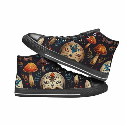 WOMEN'S Mushrooms And Skulls High Top Canvas Y2K Shoes