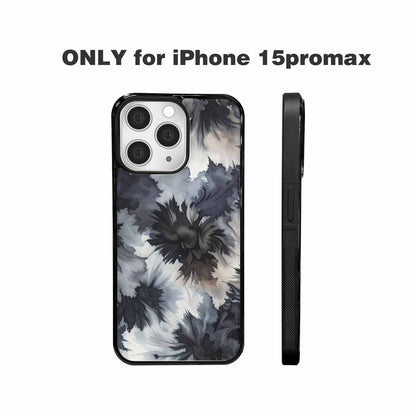 iPhone 15 Pro Max Case — Tie Dye Black And Gray Blended, Personalized Phone Case