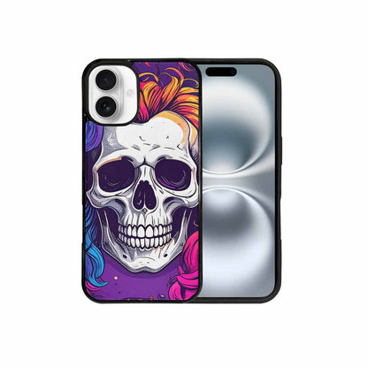 iPhone 16 Plus Case — Pride Flag Skulls Seamless Pattern Vibrant, Custom Made Phone Cover