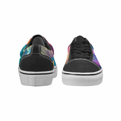 WOMEN'S Fish Scale Coral Canvas Lace-Up Grunge Custom Sneakers