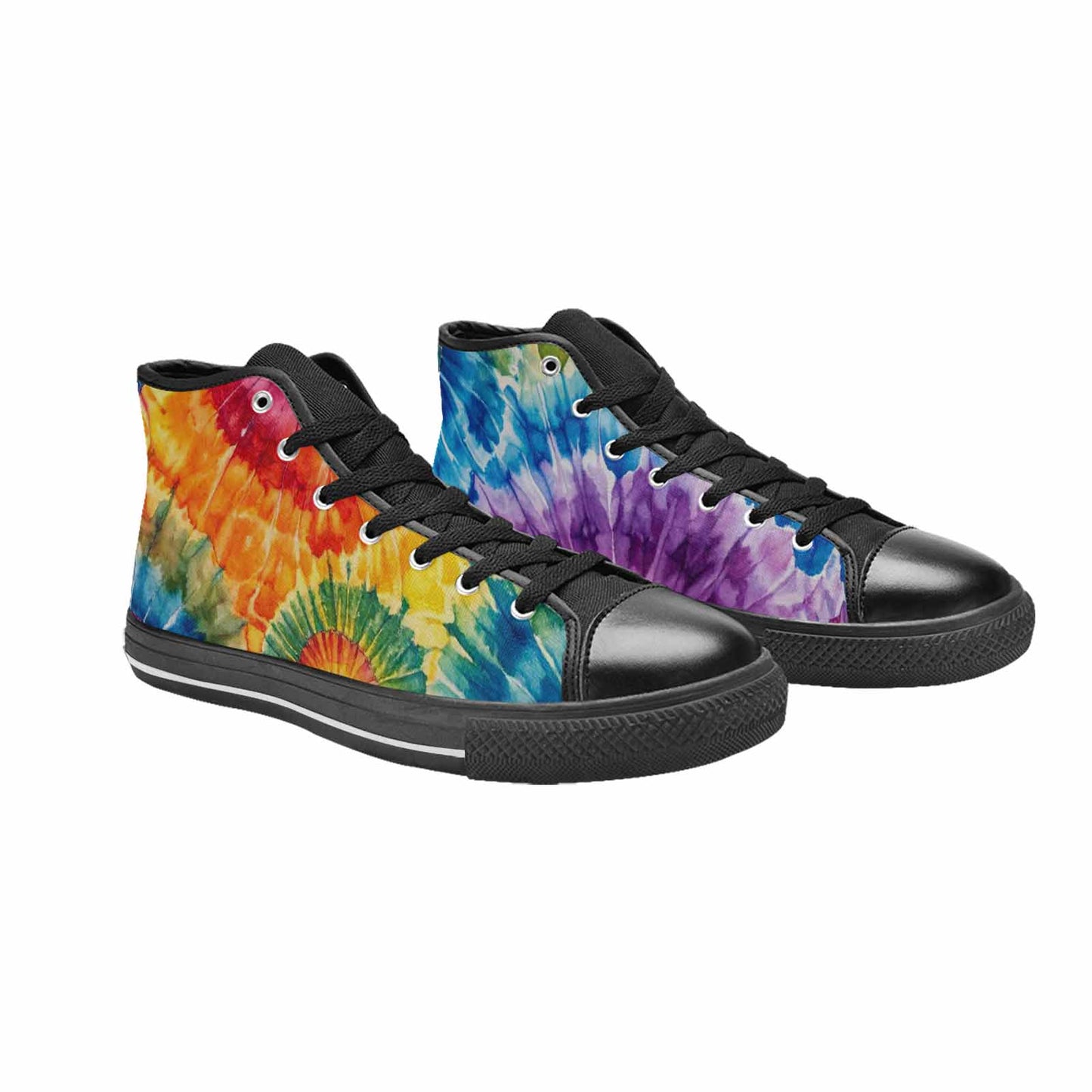 MEN'S Tie Dye Swirl High Top Canvas Wallpaper Art Custom Shoes