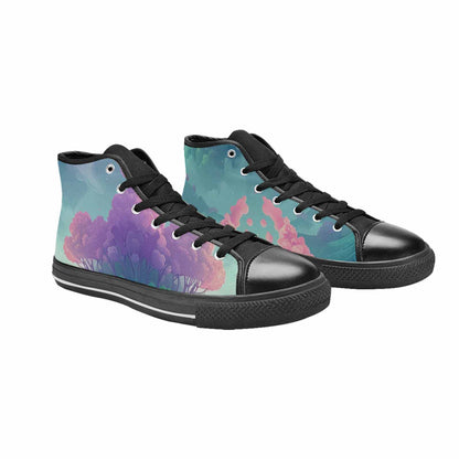 MEN'S Surrealist Dreamscape High Top Canvas Vibrant Chaos Sneakers