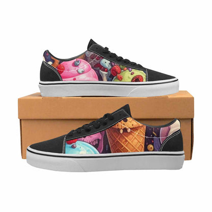 WOMEN'S Ice Cream Monsters  Lace-Up Canvas Dark Academia Sneakers