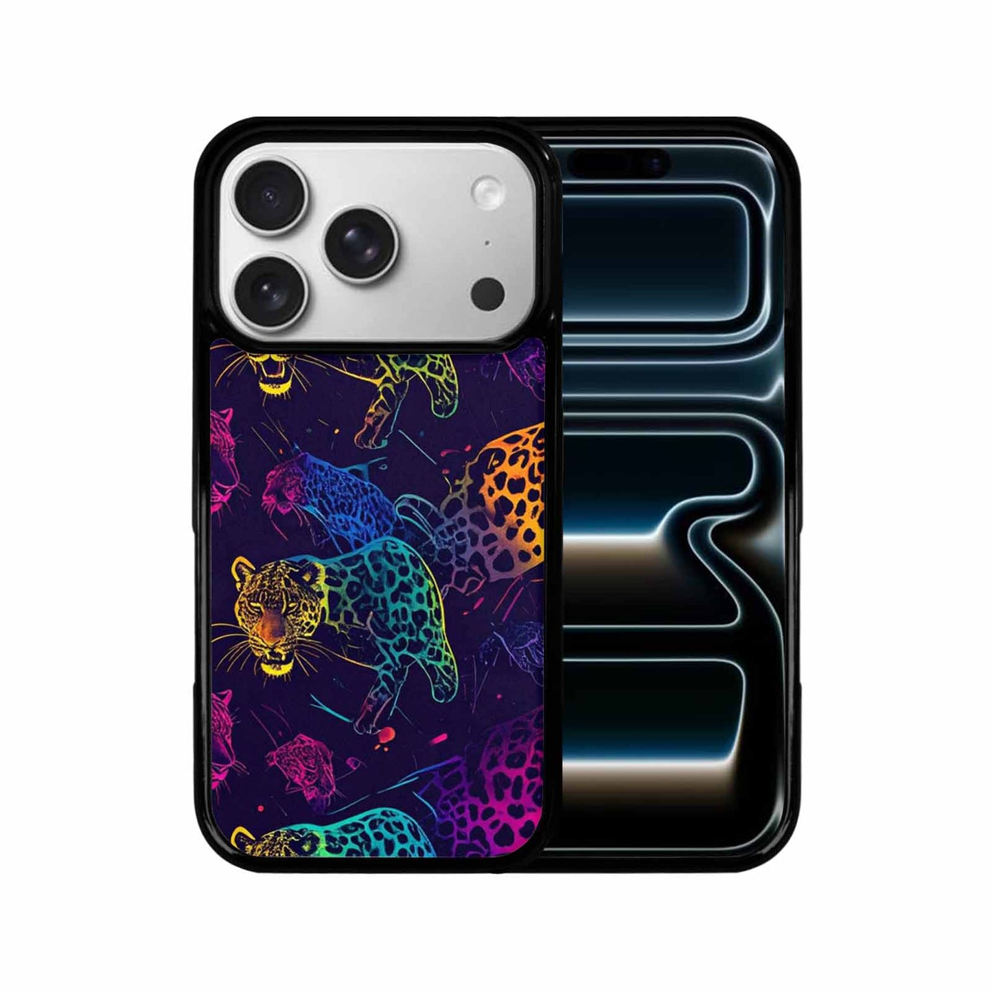 iPhone 17 Pro Case — Leopard Print Neon Seamless Pattern Animal, Custom Art Phone Cover